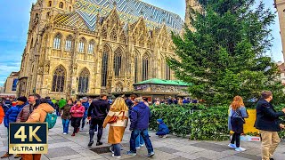 Vienna Christmas Market 🇦🇹 4K Stephansplatz Walking Tour 2023 [upl. by Lowney]