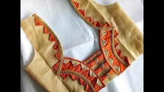 easy patch work blouse design cutting and stitching [upl. by Josephina937]