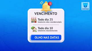 Atenção as datas de vencimento do IPTU 2023  Prefeitura de Campinas [upl. by Orsay]