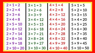 2 se lekar 5 tak table  2 ka table  3 ka table  4 ka table  5 ka table  Table of 2 to 5 [upl. by Ennahs]