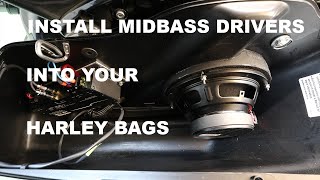 Hertz SV200L Midbass Drivers in Harley Bags with SPL Bagger Audio Speaker Rings Part 1 [upl. by Lyrem599]