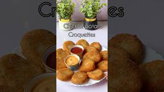 Chicken potato croquettes recipe shortsvideo youtubeshorts trendingshorts chickencroquettes [upl. by Yonah856]