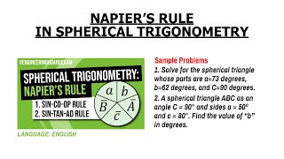 Napiers Rule in Spherical Trigonometry 2021 [upl. by Elias]