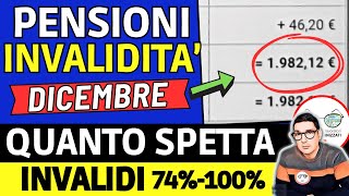 Pensione Invalidità Dicembre 2023 quanto spetta DAVVERO➡ IMPORTI AUMENTI invalidi tredicesima BONUS [upl. by Rodmun781]