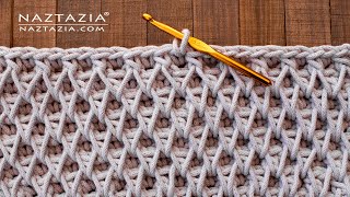 HOW to CROCHET SMOCK STITCH Honeycomb Stitch Tutorial by Naztazia [upl. by Renata]