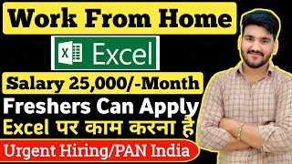 MS Excel Work From Home Job  Excel Job From Home 😍 Online Job At Home  Excel Jobs For Freshers [upl. by Theta]