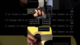 The Reason  Hoobastank  Guitar Chords Tutorial For Beginnersguitarlessons [upl. by Notnilc]