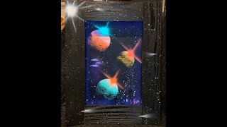 Lets Make a Battery Powered Black Light Frame NEON FX Spray Paint Art [upl. by Bencion]