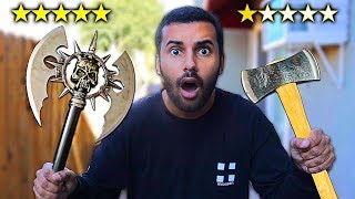 I Bought The BEST Rated and WORST Rated WEAPONS On Amazon AXE EDITION 5 STAR VS 1 STAR [upl. by Corry769]