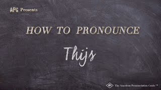 How to Pronounce Thijs Real Life Examples [upl. by Langham]