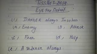 TISSNET2019  PART3 EYE FOR DETAIL REASONING [upl. by Rosenkranz156]