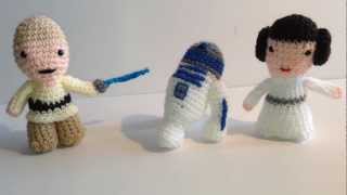 CROCHET STAR WARS FIGURES  LUKE LEIA amp R2D2 [upl. by Moreta]