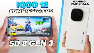 iQOO 12  90 FPS PUBG Test with FPS 🔥 Game Frame Interpolation 😮SD 8 GEN 3🔥 [upl. by Atiuqrehs]