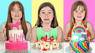 CAKE DECORATING CHALLENGE Big Sister VS Little Sisters [upl. by Mastic535]