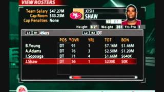 200405  Retro NFL Rosters San Francisco 49ers Team Roster Madden NFL 2005 [upl. by Ofilia668]