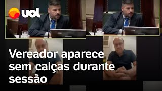 Vereador César Maia aparece sem calças na privada durante sessão na Câmara do Rio veja vídeo [upl. by Herodias399]