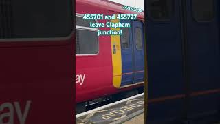 455701 and 455727 leave Clapham junction class455 SSccaanniiaa Trainsandbits [upl. by Arika]