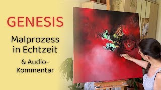 Abstraktes Kunstwerk GENESIS  Malprozess in Echtzeit mit Audiokommentar [upl. by Grantley542]