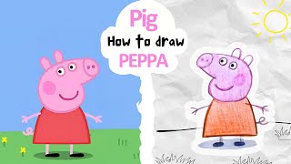 How to Draw PEPA  lovely pig Easy drawing tutorial for Beginners [upl. by Imekawulo154]