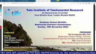 TIFR GS 2024 Application Started for PhD amp Int PhD Eligibility Fee Campuses Course [upl. by Tiphane165]