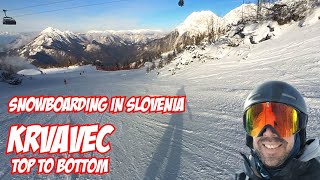 Krvavec Slovenia  Snowboarding From the Top to the Bottom  4K Uncut Sequence  Music [upl. by Igig]