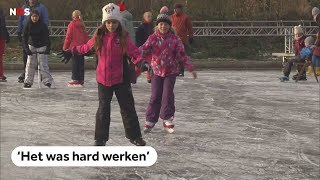 In Winterswijk wordt op natuurijs geschaatst [upl. by Ledif]