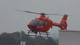 Rescue Helicopter Hovering Down to Land on a Street in Cologne [upl. by Hennie]