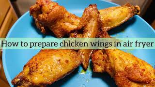 Air fryer crispy chicken wings  Easiest method with very minimal oil [upl. by Gnil]