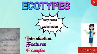 Ecades and Ecotypes Part2  Easy Notes on Ecades and Ecotypes mscbotany [upl. by Nnylanna13]