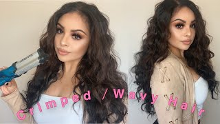 How to get CrimpedWavy Hair Tutorial Using Bed head Deep Waver [upl. by Nappy759]