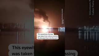 Moment Russian air strikes hit Ukrainian port [upl. by Airuam820]