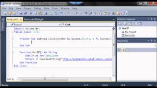 VBNET Get Public IP Address on Visual Basic 2010 [upl. by Eiramaneet]