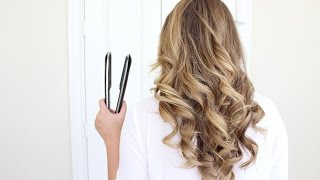 How To Curl Your Hair With A Flat Iron  Long Lasting [upl. by Jerrome886]