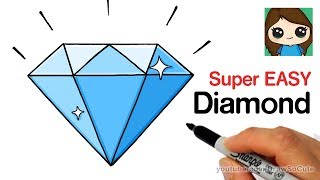 How to Draw a Diamond Super Easy [upl. by Nylkoorb489]