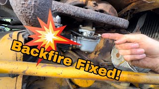 Tractor Backfire Through Carburetor Fixed  Massey Ferguson MF204 Tractor Low Power Backfire Repair [upl. by Glynas]