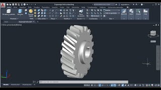 Cómo dibujar un Engranaje helicoidal en Autocad 3D [upl. by Llerut]