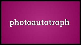 Photoautotroph Meaning [upl. by Naryt]