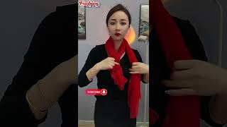 Brilliant scarf tips 🎀 silk scarf styles for girls 窍小门 丝巾系法 scarf silkscarf fashion shorts [upl. by Ahsini]