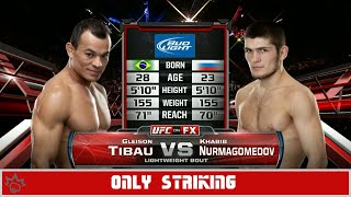 Khabib Nurmagomedov vs Gleison Tibau but its only striking  MMA GOATS [upl. by Yasmine746]