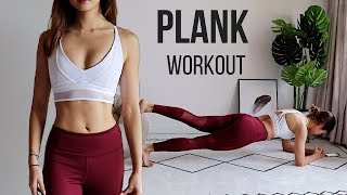 BEST PLANK WORKOUT FOR SMALLER WAIST FLAT ABS amp FULL BODY FAT BURN 10 Variations [upl. by Barfuss]