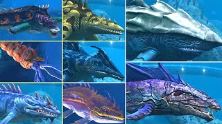 ALL HYBRID AQUATIC amp ALL VIP AQUATIC All Max Level 40  Jurassic World The Game  Megarchelon [upl. by Vinn557]