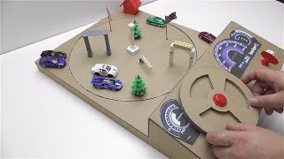 How to make a track car with magnets Desktop Game from Cardboard [upl. by Aelak410]