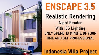 Enscape Exterior Rendering Tutorial  NIGHT MODE [upl. by Arsi]