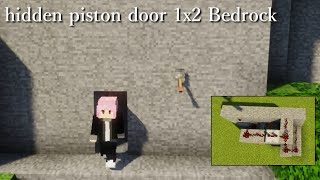 Minecraft hidden piston door 1x2 Bedrock [upl. by Elleyoj106]