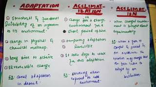 Adaptation Acclimatization and Acclimation [upl. by Cj]