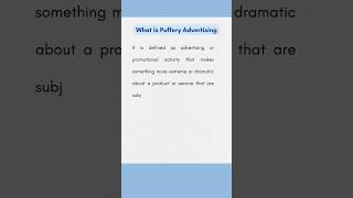 What is Puffery Advertising  Student Notes [upl. by Earas]