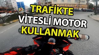 Trafikte Vitesli Motor Nasıl Kullanılır   Uygulamalı Anlatım  Motovlog [upl. by Anetsirk]