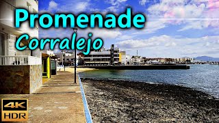 The Corralejo Promenade from Playa de Corralejo Viejo to the Marina  Fuerteventura Spain  4K HDR [upl. by Deedee694]