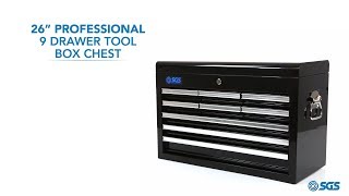 SGS 26quot Professional 9 Drawer Tool Box Chest [upl. by Soni837]