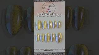 Glass Bead Nails  Cateye aurora pressons  short nail inspo 2024 nailart pressonnails cutenails [upl. by Brunk430]